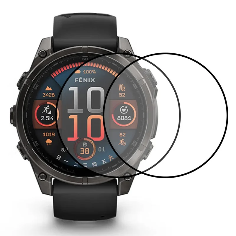 2stück Garmin Fenix 8 51mm Silikon HD Displayschutz