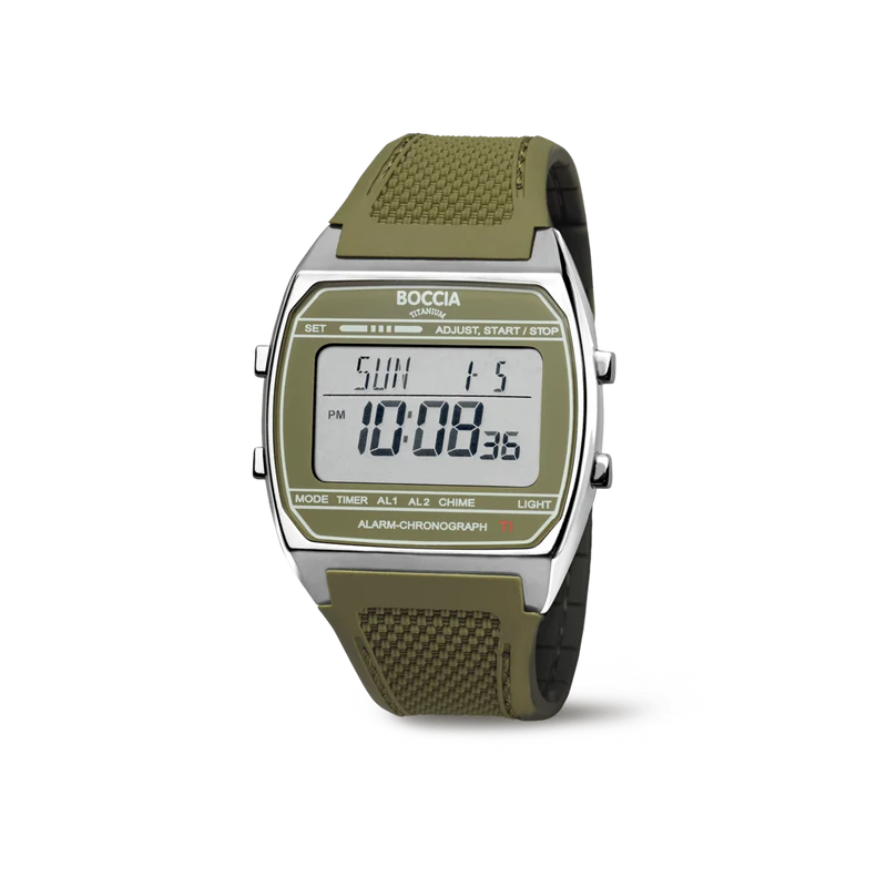 Boccia 3738-02 Herren Armbanduhr • Digitaler Chronograph • Titan