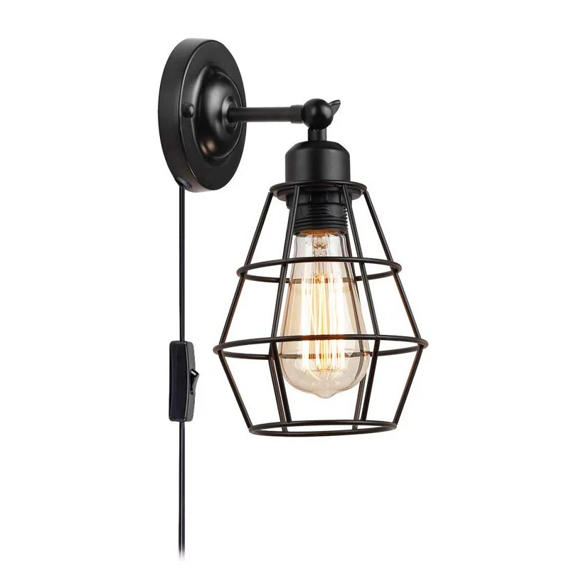 Industrielle Käfig Wandlampe