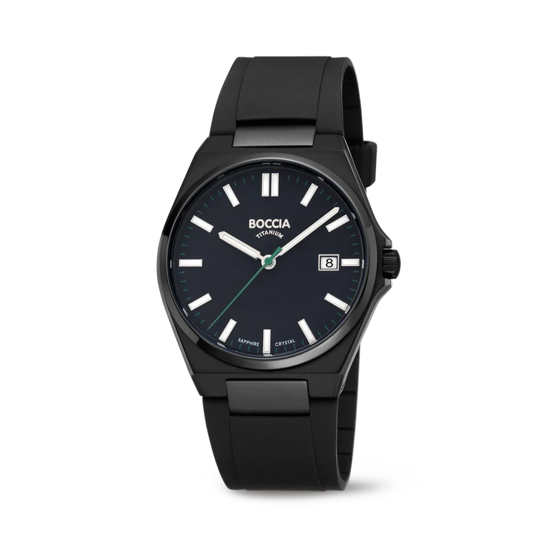 Boccia 3667-04 Herrenuhr Titanium Schwarz • Saphirglas • 5 bar Wasserdicht