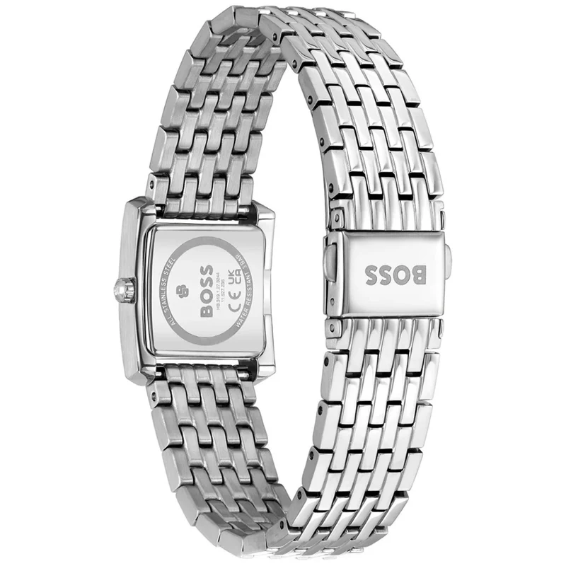 BOSS Lucy Scala 1502844 Damen Armbanduhr Schwarz • Eckiges Edelstahlgehäuse • Quarzwerk