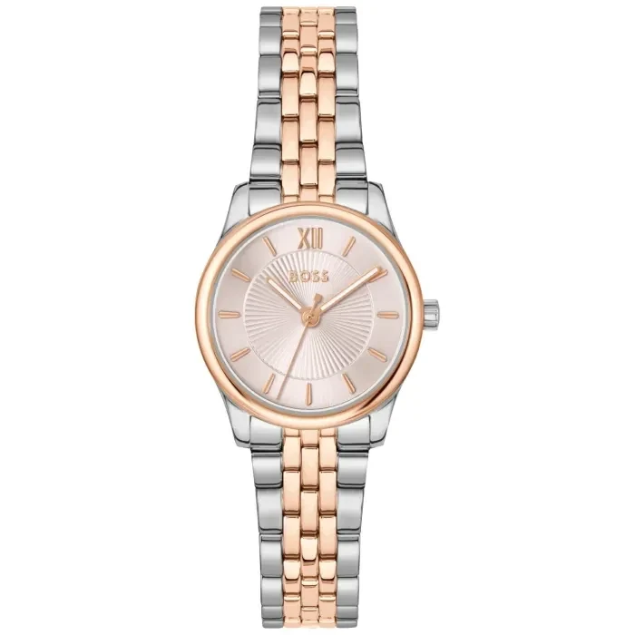 BOSS Graceful Mina 1502842 Damen Armbanduhr Rosé • Mineralglas • Bicolor-Armband