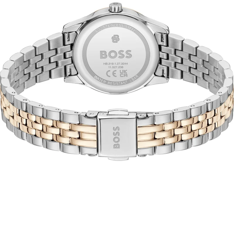 BOSS Graceful Mina 1502842 Damen Armbanduhr Rosé • Mineralglas • Bicolor-Armband