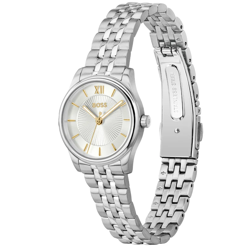 BOSS Graceful Mina 1502840 Damen Armbanduhr Silber • Quarzwerk • Edelstahlarmband