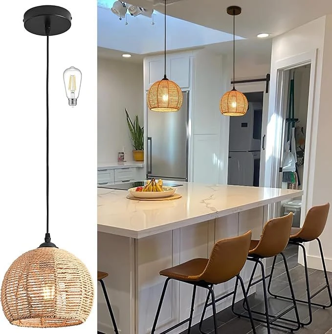Boho-Chic Geflochtene Pendelleuchte