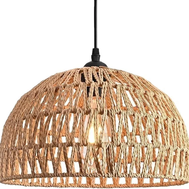 Boho-Chic Geflochtene Pendelleuchte