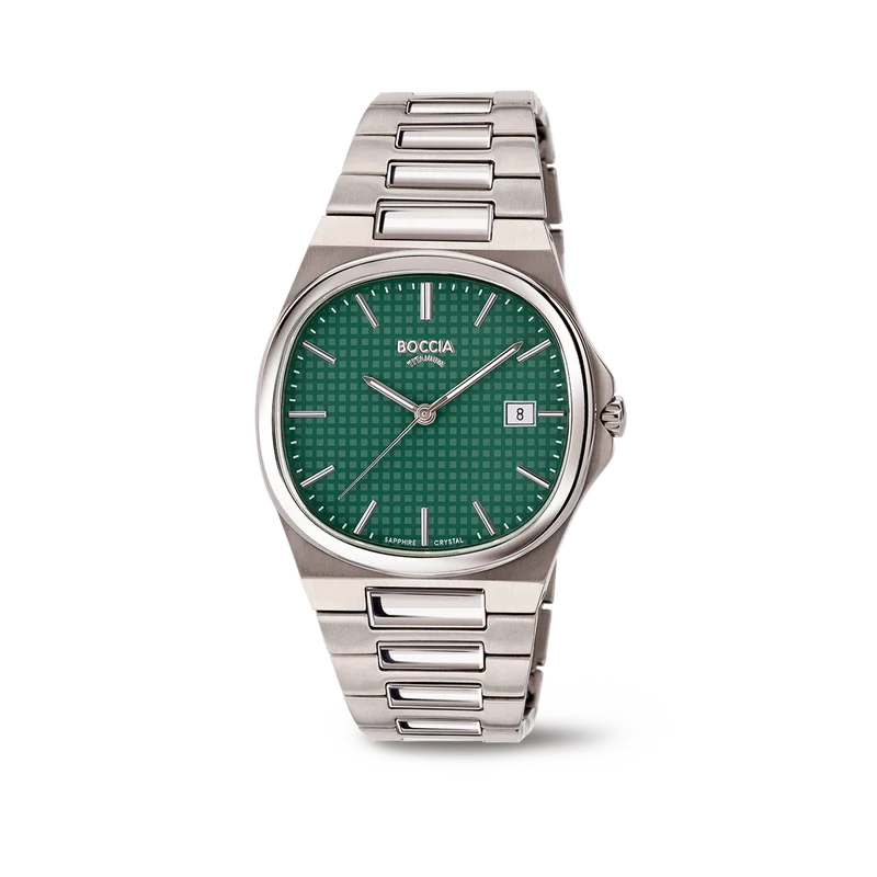 Boccia 3657-06 Herren Armbanduhr Goldfarben/Braun • Saphirglas • Slim Titan