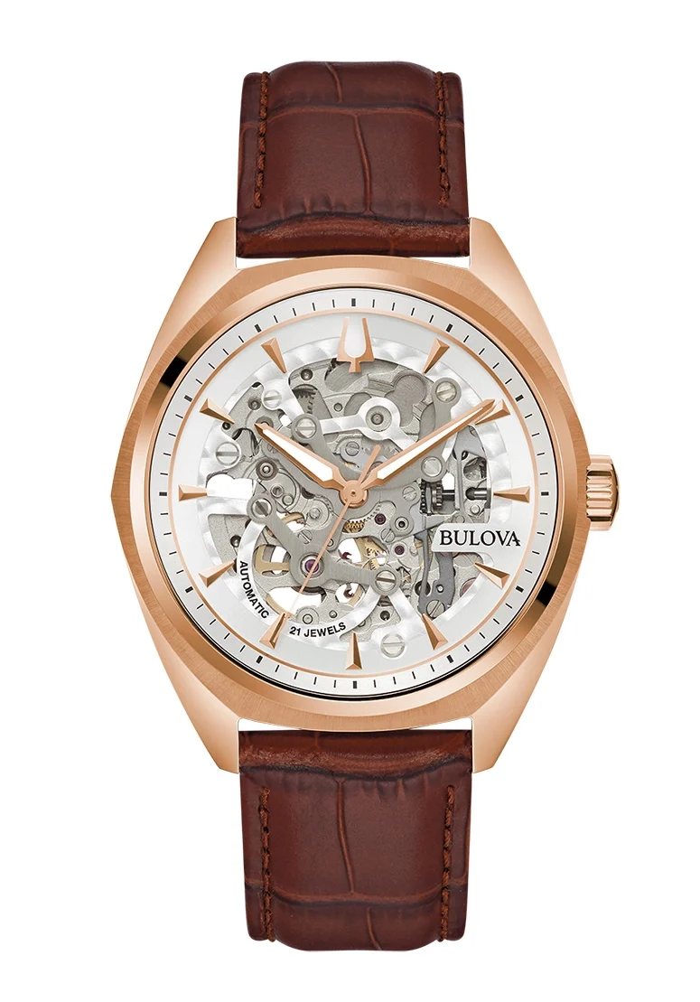 Bulova Old Classic 97A175 Herrenuhr Weiß • Skelett-Automatikwerk • Mineralglas gewölbt