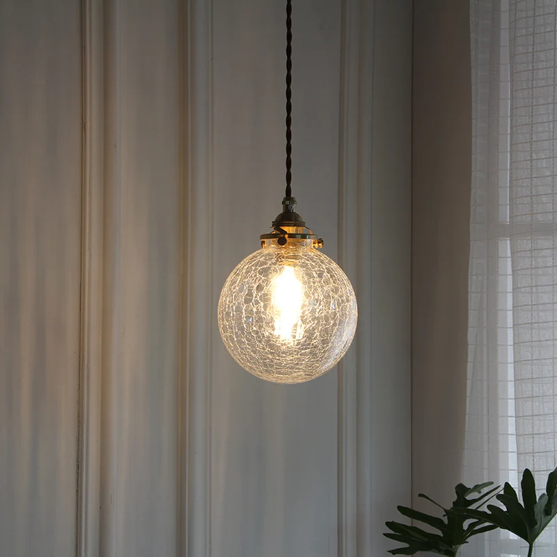 Vintage Glas Globus Pendelleuchte
