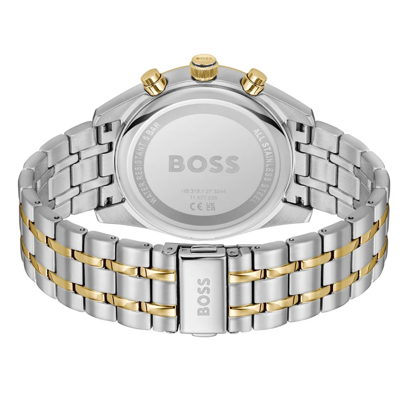 BOSS Skytraveller 1514247 Herren Armbanduhr Blau • Chronograph • Bicolores Edelstahlarmband