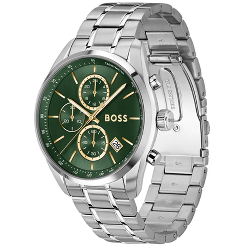 BOSS Grand Prix 1514266 Herren Armbanduhr Grün • Quarzwerk • Edelstahlgehäuse