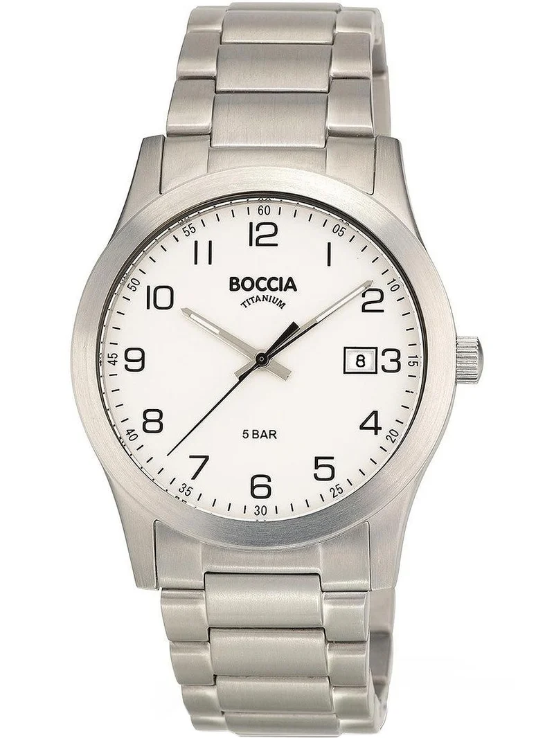 Boccia 3619-01 Herren Armbanduhr Silber • Titangehäuse • Mineralglas