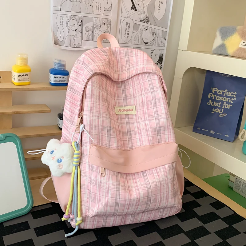 Chic Kariert Lässig Rucksack Karnz