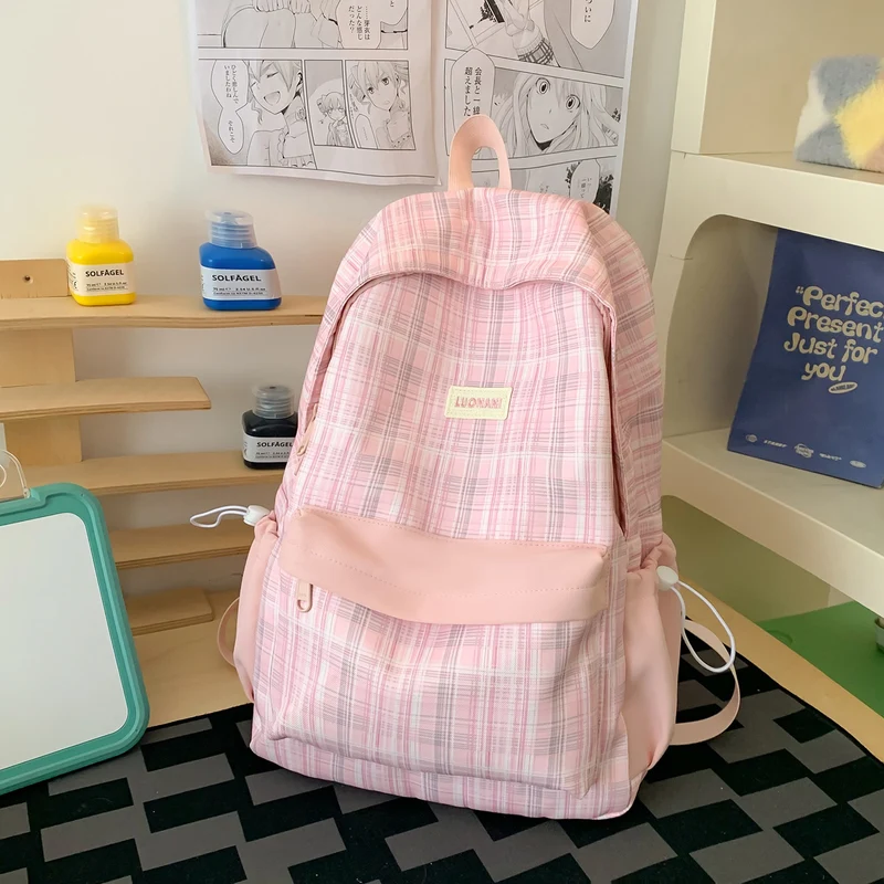 Chic Kariert Lässig Rucksack Karnz