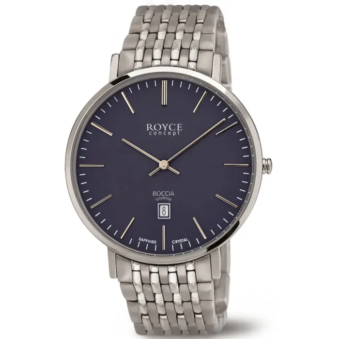 Boccia Titanium 3605-01 Herren Armbanduhr Blau • Saphirglas • Titangehäuse