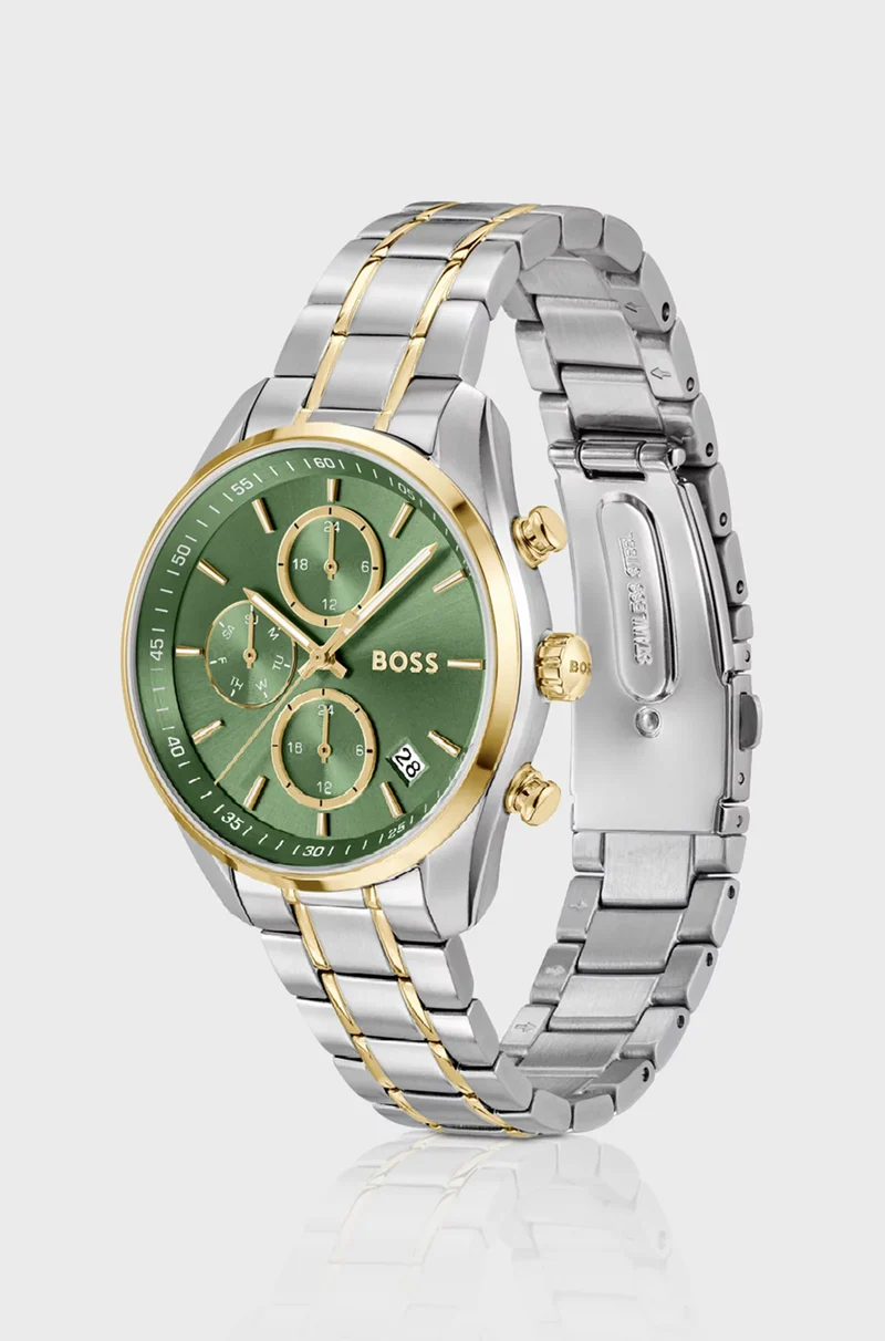BOSS Grand Tour Ladies 1502766 Damen Armbanduhr • Grünes Zifferblatt • Edelstahlgehäuse