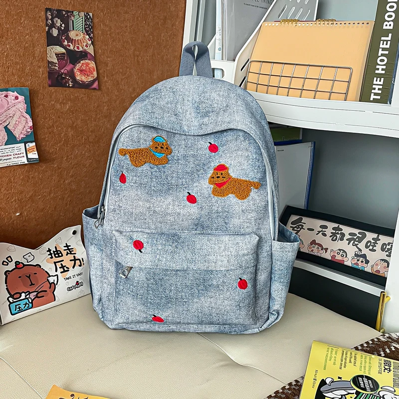 Lässiger Sternen-Print Denim-Rucksack Karnz