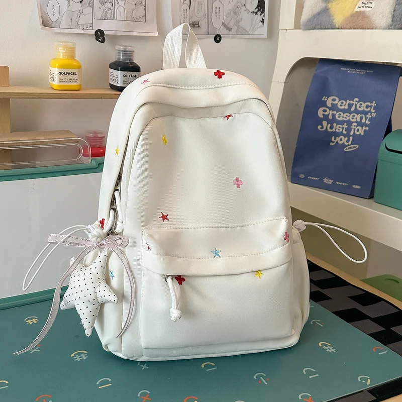 Lässiger bestickter Stern-Rucksack Karnz