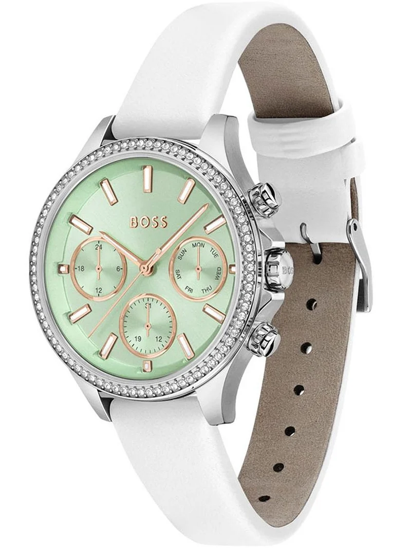 BOSS Hera 1502629 Damen Armbanduhr Grün • Mineralglas • Quarzwerk