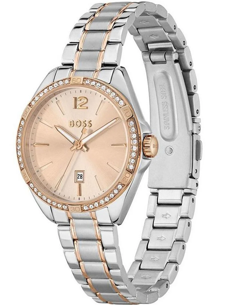 BOSS Felina 1502622 Damen Armbanduhr Roségold • Mineralglas • Datumsanzeige