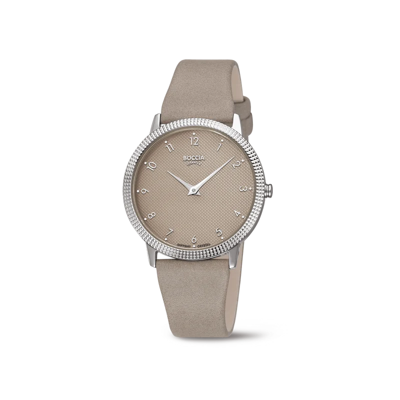 Boccia 3381-01 Damen Armbanduhr Beige • Reintitan-Gehäuse • Saphirglas