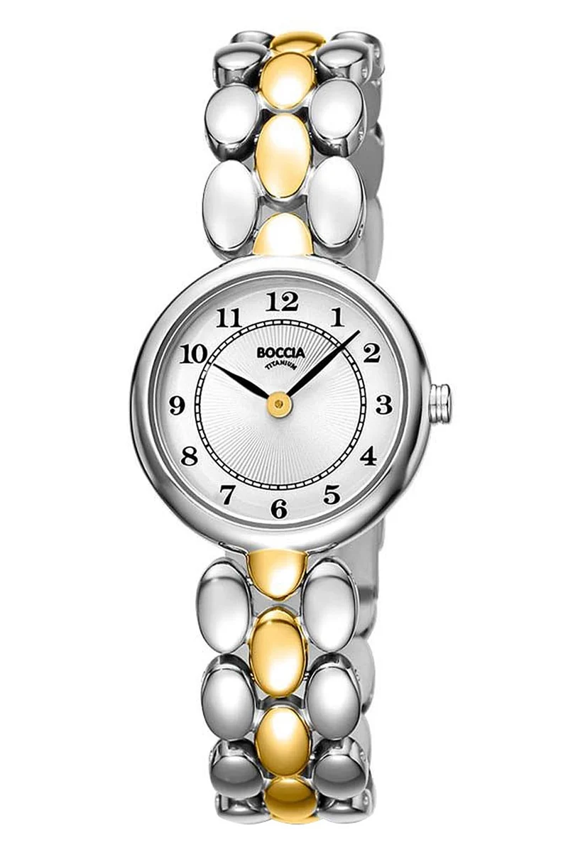 Boccia 3378-02 Damen Armbanduhr Zweifarbig • Titan-Gehäuse • Mineralglas