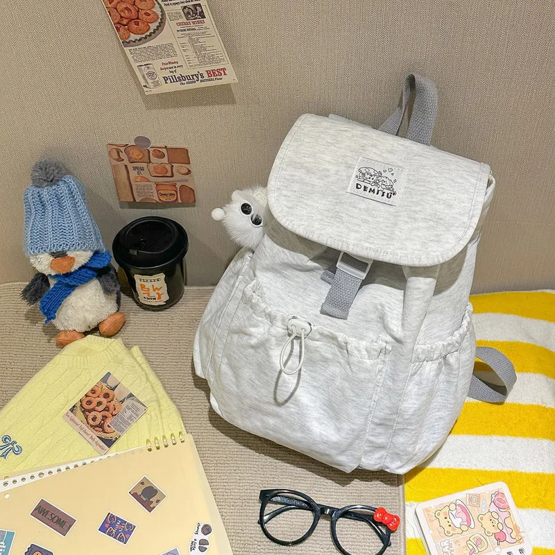 Lässiger Kordelzug Klappen Rucksack Karnz