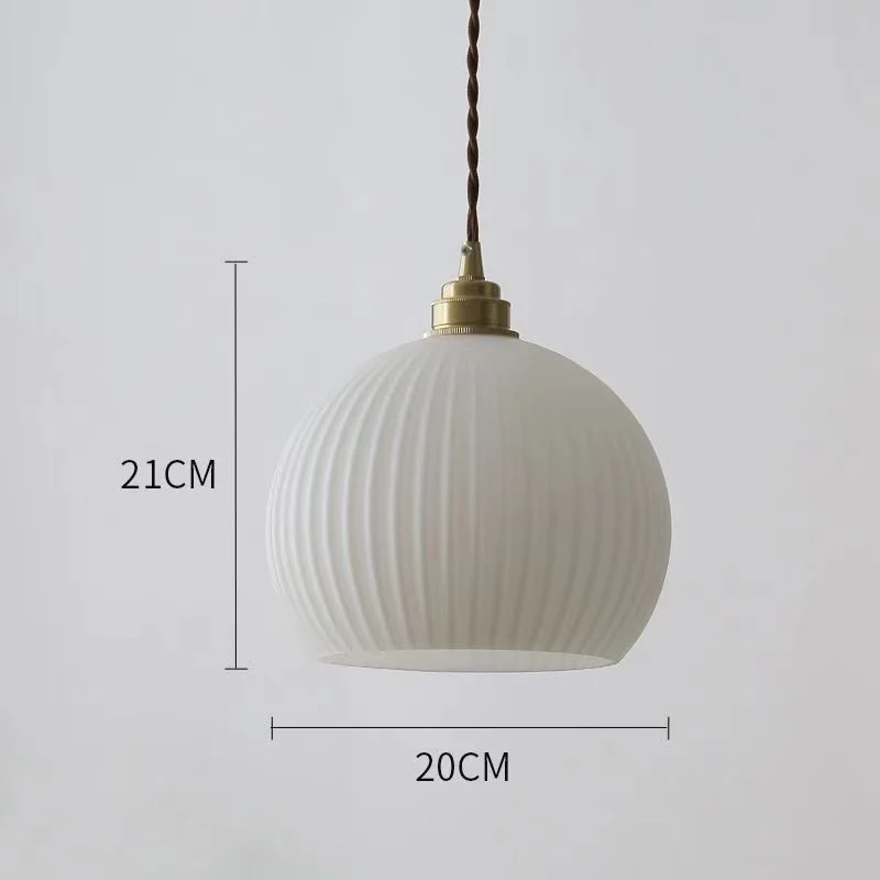 Elegante gerippte Glas Pendelleuchte