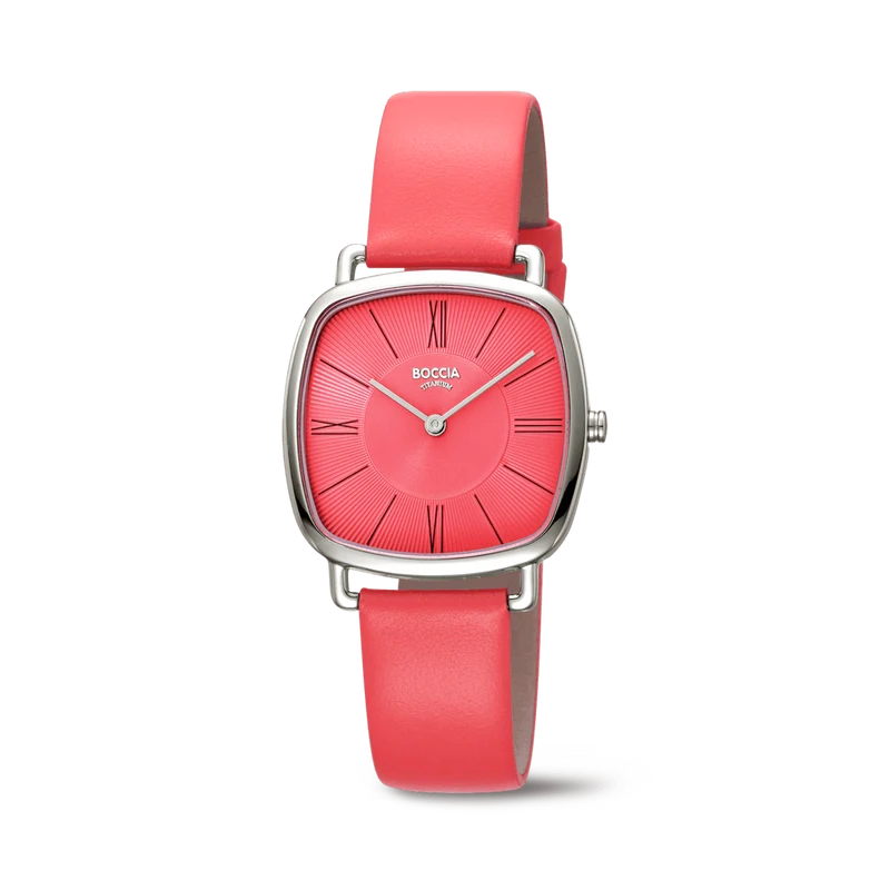 Boccia Titanium 3370-01 Damen • Titan-Gehäuse • Lederarmband