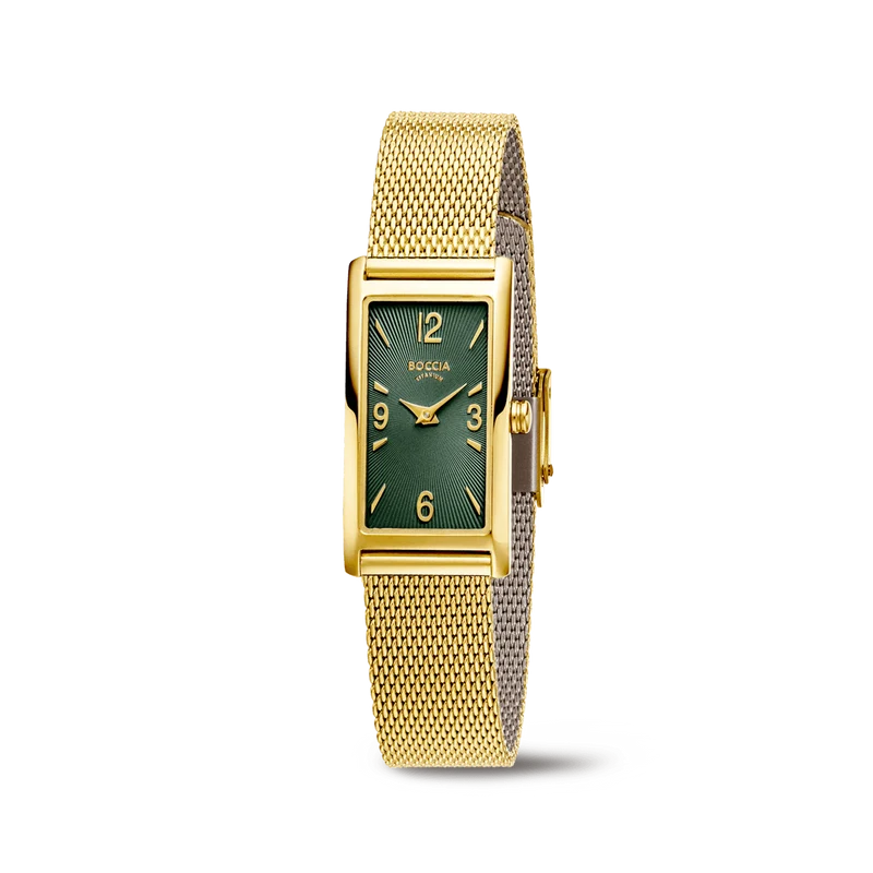 Boccia Titanium 3366-01 Damen • Reintitan-Gehäuse • Milanaise-Armband