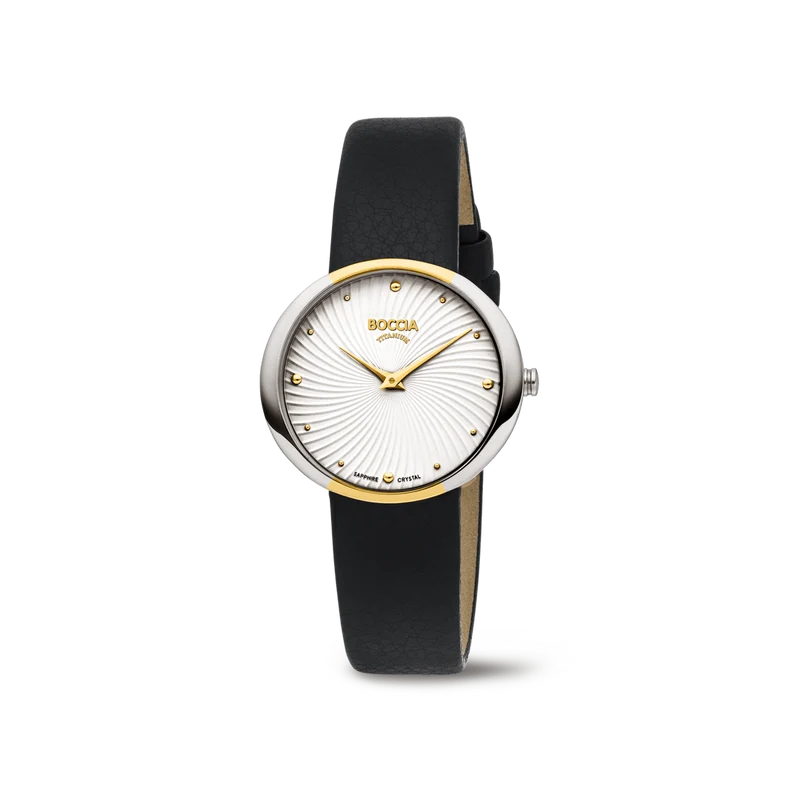 Boccia Trend 3364-05 Damen-Armbanduhr • Titan mit Saphirglas • Lederband Braun