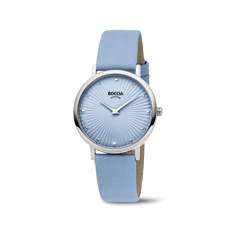 Boccia 3365-01 Damen Armbanduhr • Reintitan • Lederband