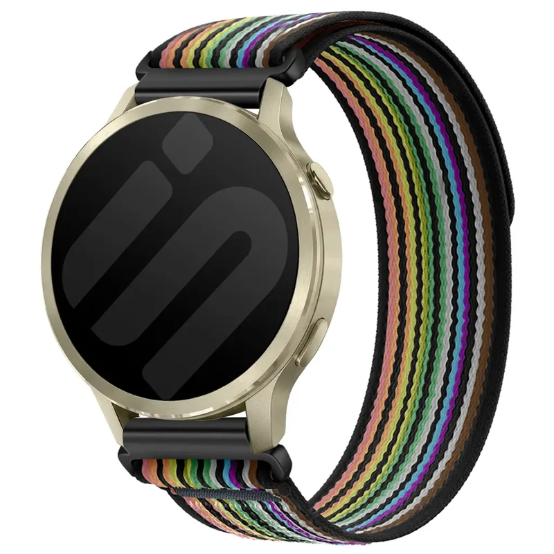 Garmin Forerunner 245 Trail Nylonarmband (Schwarz/Bunt)