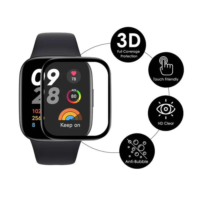 Xiaomi Redmi Watch 5 Active Silikon 3D Gekrümmt Displayschutz