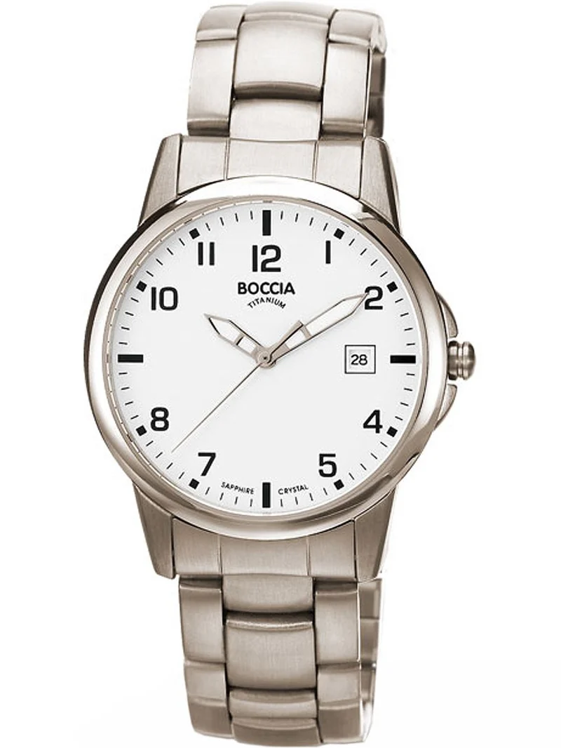 Boccia Titanium 3625-03 Herren Armbanduhr Silber • Saphirglas • Titanarmband