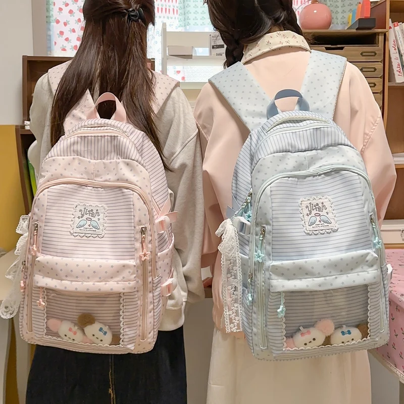 Trendige gestreifte Schulrucksack Karnz