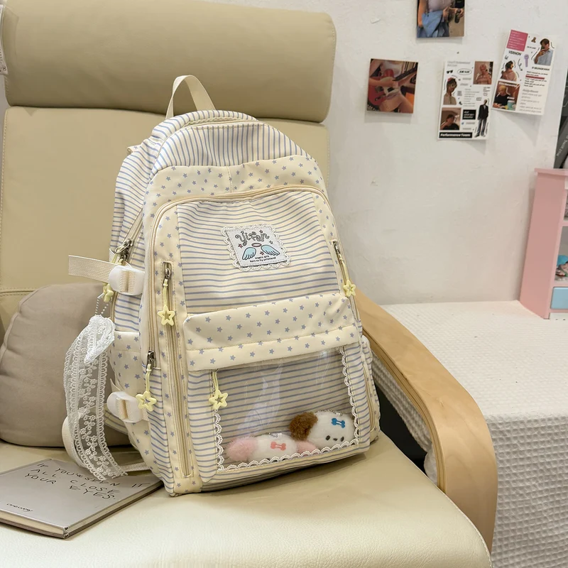 Trendige gestreifte Schulrucksack Karnz