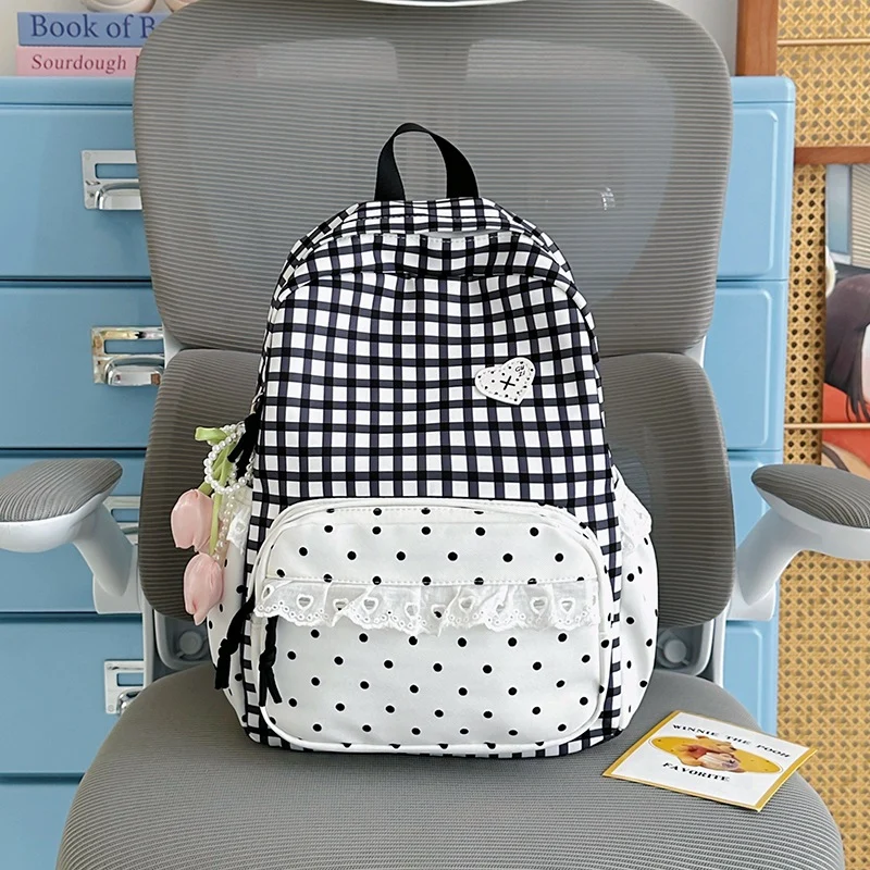 Stylisher Gingham-Muster Rucksack Karnz