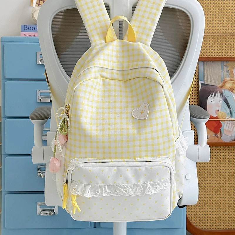 Stylisher Gingham-Muster Rucksack Karnz