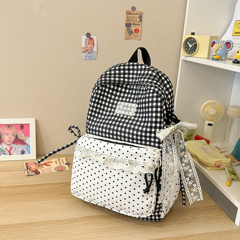 Stylisher Gingham-Muster Rucksack Karnz
