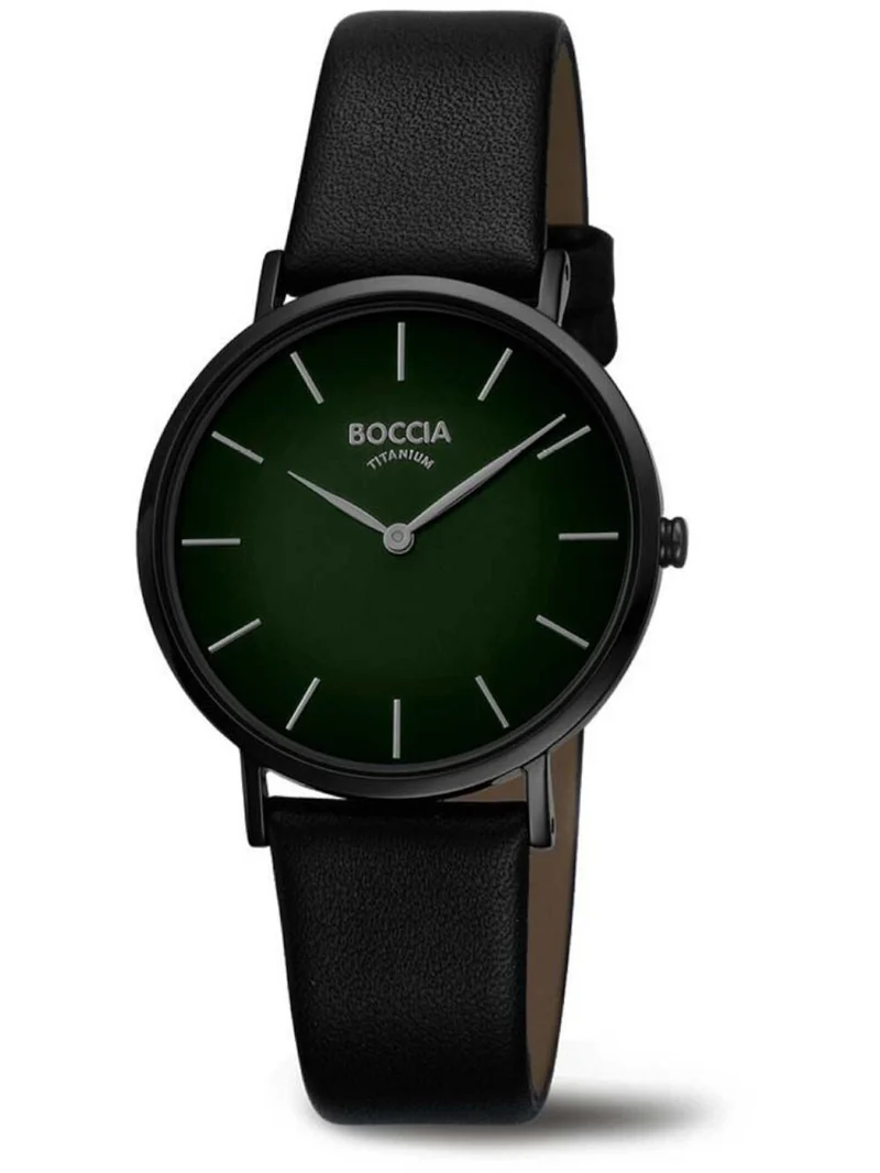 Boccia Titanium 3273-14 Herren Armbanduhr Grün • Titan-PVD-Gehäuse • Mineralglas