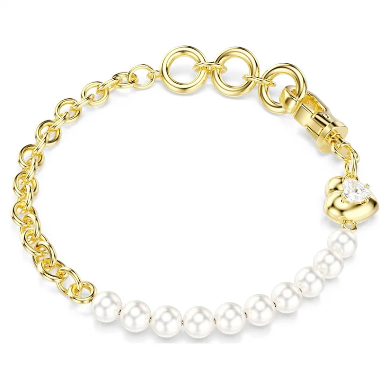 Swarovski Armband Damen Idyllia Kristallperle Weiß Goldfarben 5737299