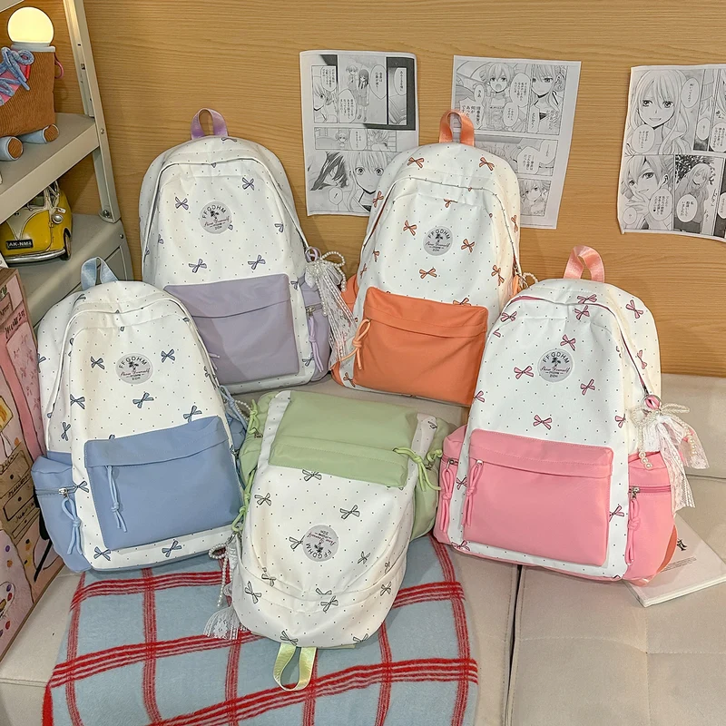 Stylische, mit Schleifen verzierten lässigen Rucksack Karnz