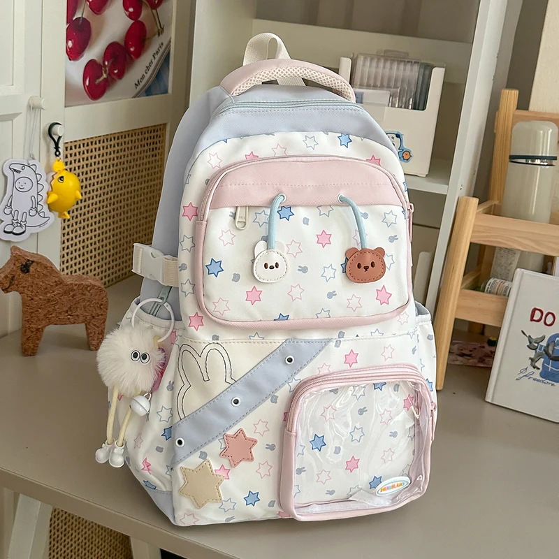 Verspielt Bestickter Stern-Themen Rucksack Karnz