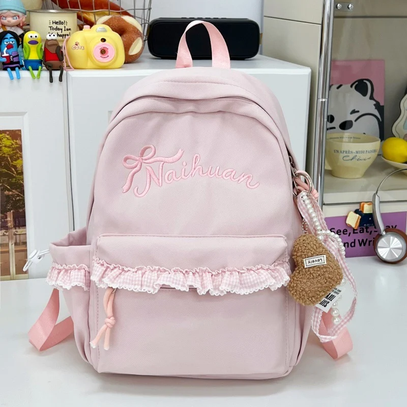 Rüschenbestickter Lässiger Rucksack Karnz