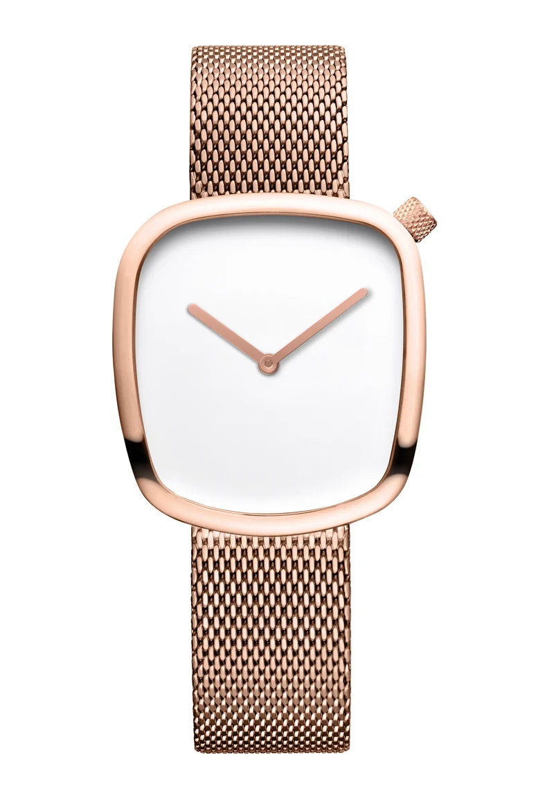 BERING Pebble 18034-364 Damen Armbanduhr Roségold • Saphirglas • Milanaise-Armband