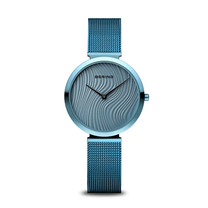 Bering Charity 18132-Charity2 Damen Armbanduhr Blau • Saphirglas • Milanaise-Armband
