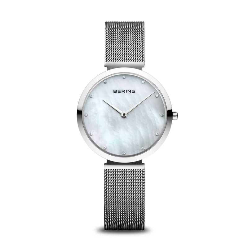 Bering Classic 18132-004 Damen Armbanduhr Silber • Saphirglas • Milanaise-Armband