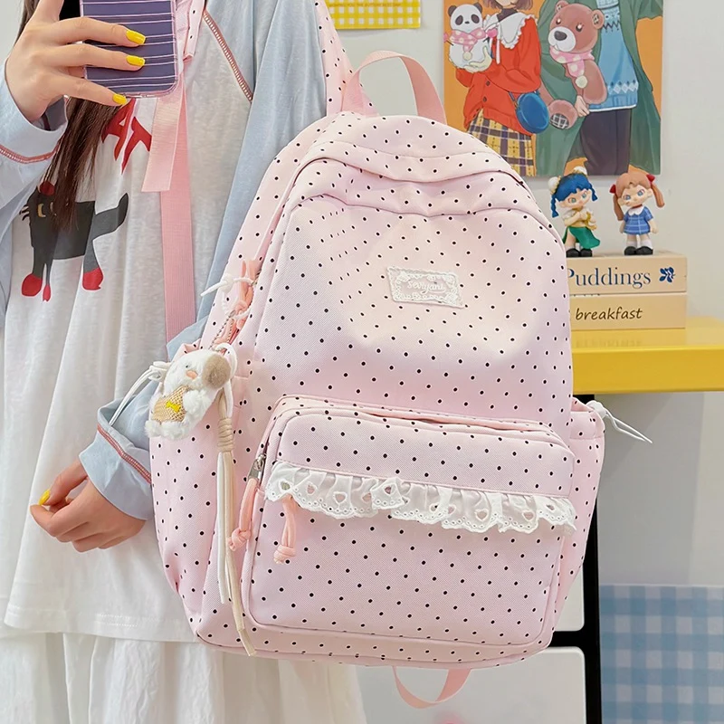 Verspielt gepunkteter Druck Rucksack Karnz