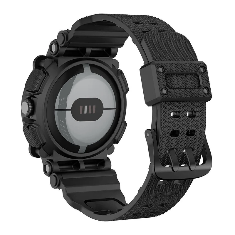 Google Pixel Watch 5 - 41mm TPU Armband mit integrierter Hülle (Schwarz)